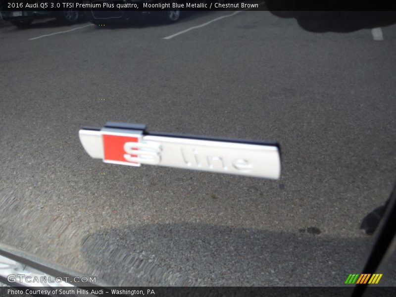 Moonlight Blue Metallic / Chestnut Brown 2016 Audi Q5 3.0 TFSI Premium Plus quattro