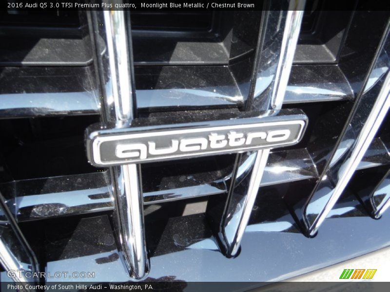 Moonlight Blue Metallic / Chestnut Brown 2016 Audi Q5 3.0 TFSI Premium Plus quattro