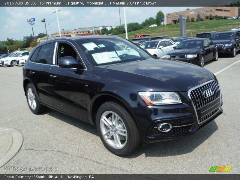 Moonlight Blue Metallic / Chestnut Brown 2016 Audi Q5 3.0 TFSI Premium Plus quattro