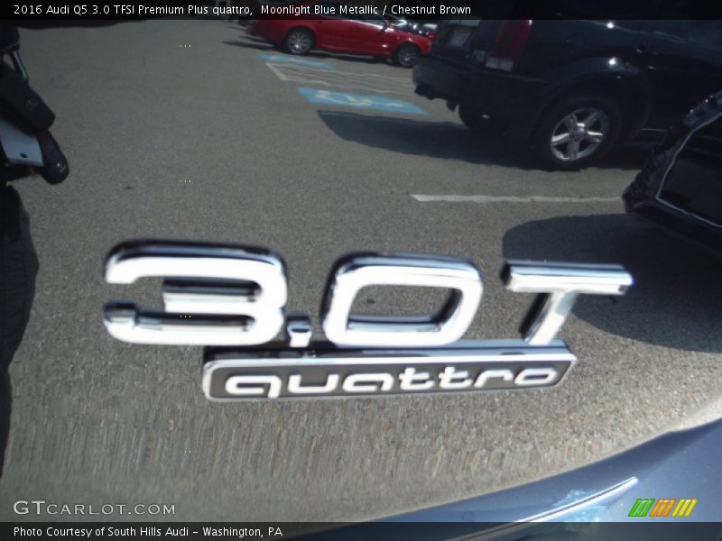Moonlight Blue Metallic / Chestnut Brown 2016 Audi Q5 3.0 TFSI Premium Plus quattro