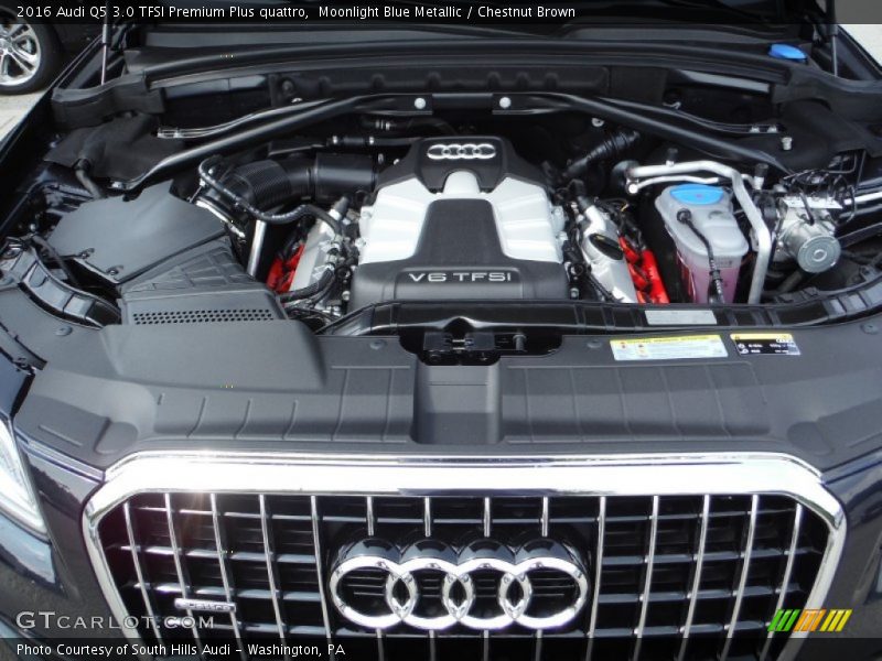 Moonlight Blue Metallic / Chestnut Brown 2016 Audi Q5 3.0 TFSI Premium Plus quattro