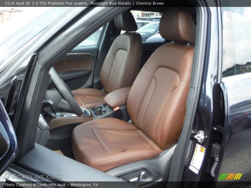 Moonlight Blue Metallic / Chestnut Brown 2016 Audi Q5 3.0 TFSI Premium Plus quattro