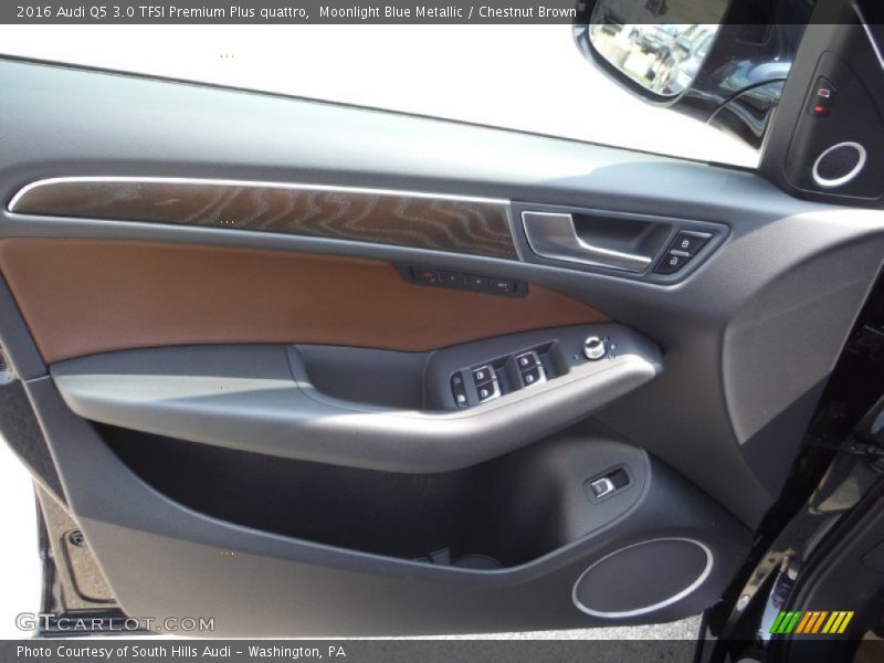 Moonlight Blue Metallic / Chestnut Brown 2016 Audi Q5 3.0 TFSI Premium Plus quattro
