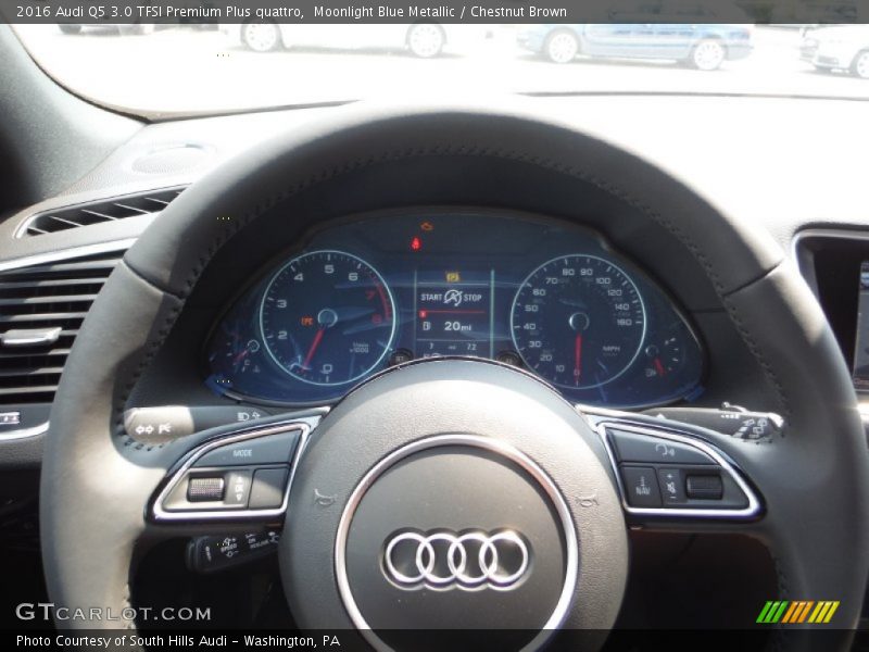 Moonlight Blue Metallic / Chestnut Brown 2016 Audi Q5 3.0 TFSI Premium Plus quattro