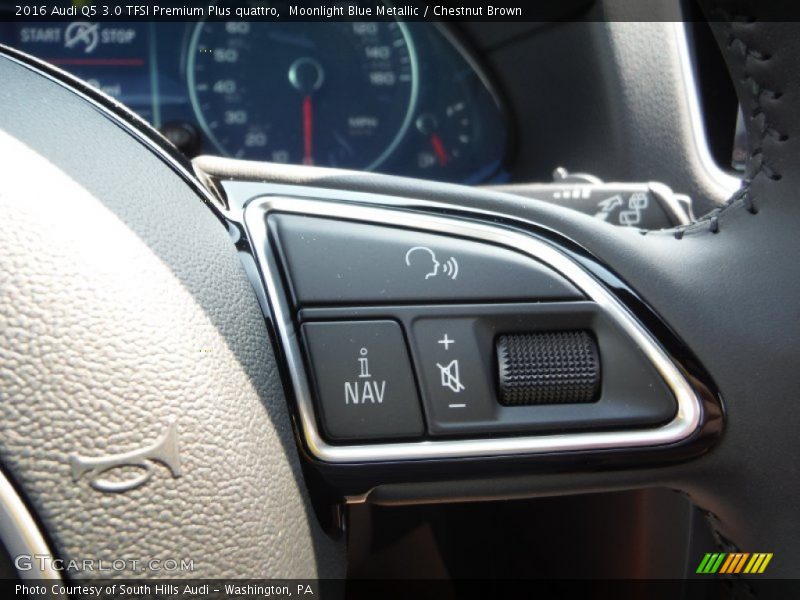 Moonlight Blue Metallic / Chestnut Brown 2016 Audi Q5 3.0 TFSI Premium Plus quattro