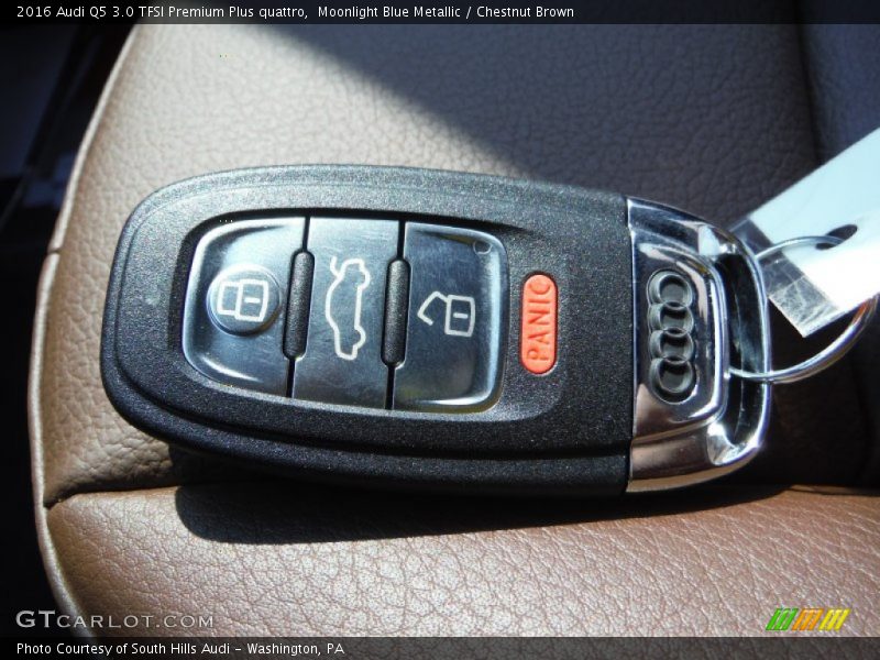 Moonlight Blue Metallic / Chestnut Brown 2016 Audi Q5 3.0 TFSI Premium Plus quattro