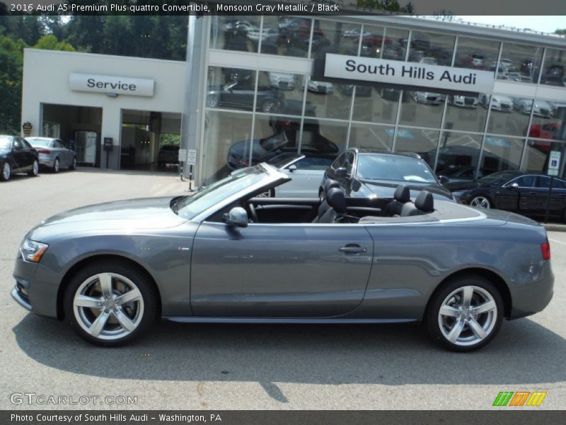 Monsoon Gray Metallic / Black 2016 Audi A5 Premium Plus quattro Convertible
