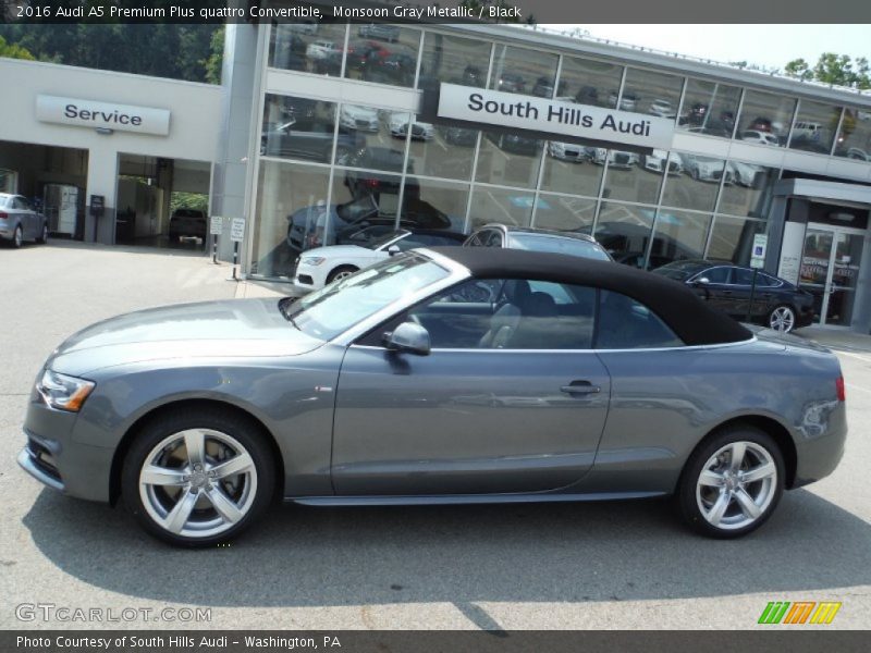 Monsoon Gray Metallic / Black 2016 Audi A5 Premium Plus quattro Convertible