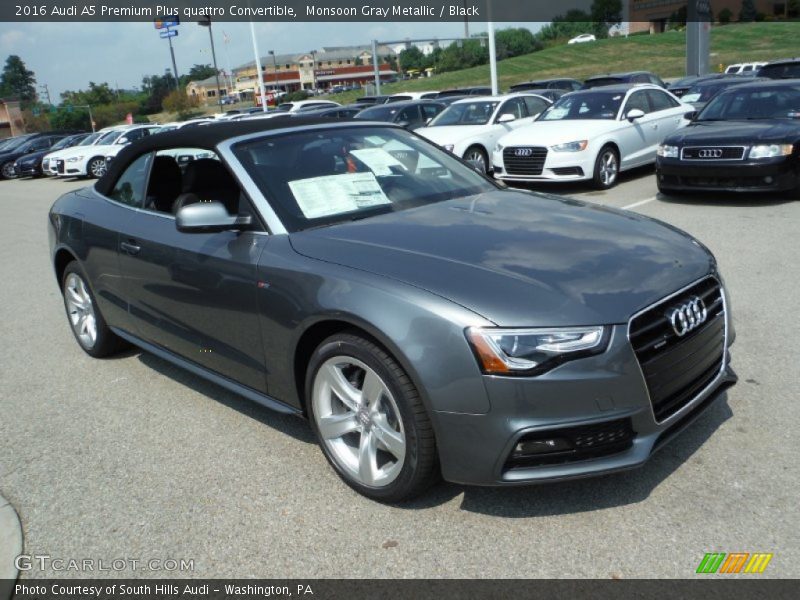 Monsoon Gray Metallic / Black 2016 Audi A5 Premium Plus quattro Convertible