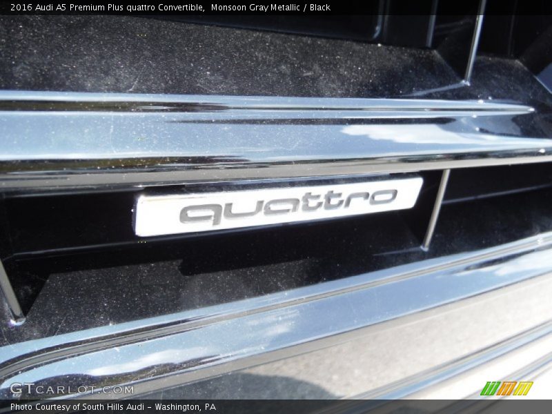 Monsoon Gray Metallic / Black 2016 Audi A5 Premium Plus quattro Convertible