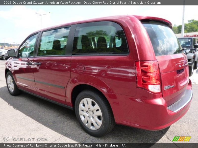 Deep Cherry Red Crystal Pearl / Black/Light Graystone 2016 Dodge Grand Caravan American Value Package