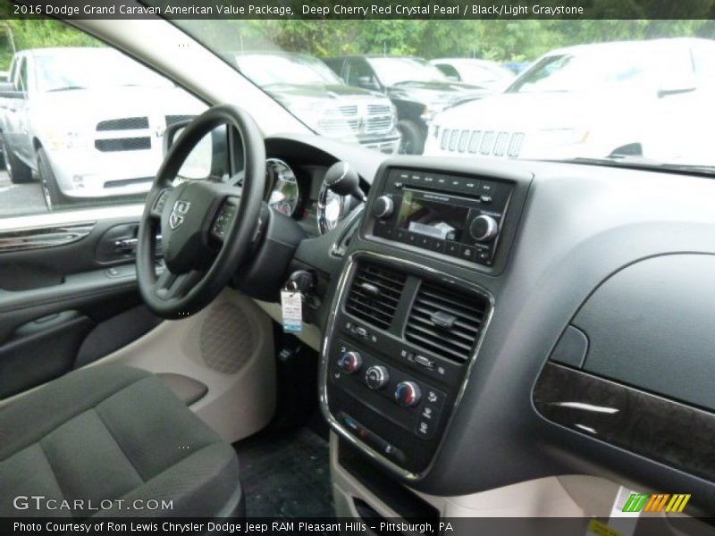 Deep Cherry Red Crystal Pearl / Black/Light Graystone 2016 Dodge Grand Caravan American Value Package