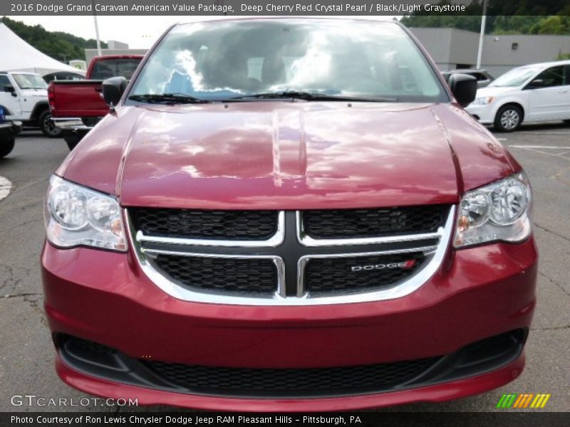 Deep Cherry Red Crystal Pearl / Black/Light Graystone 2016 Dodge Grand Caravan American Value Package