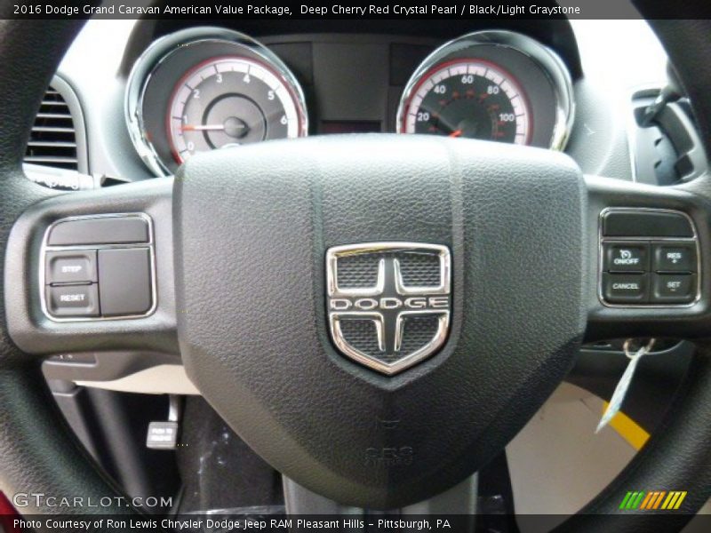 Deep Cherry Red Crystal Pearl / Black/Light Graystone 2016 Dodge Grand Caravan American Value Package