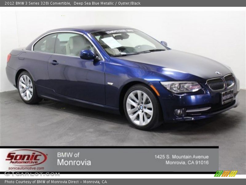 Deep Sea Blue Metallic / Oyster/Black 2012 BMW 3 Series 328i Convertible