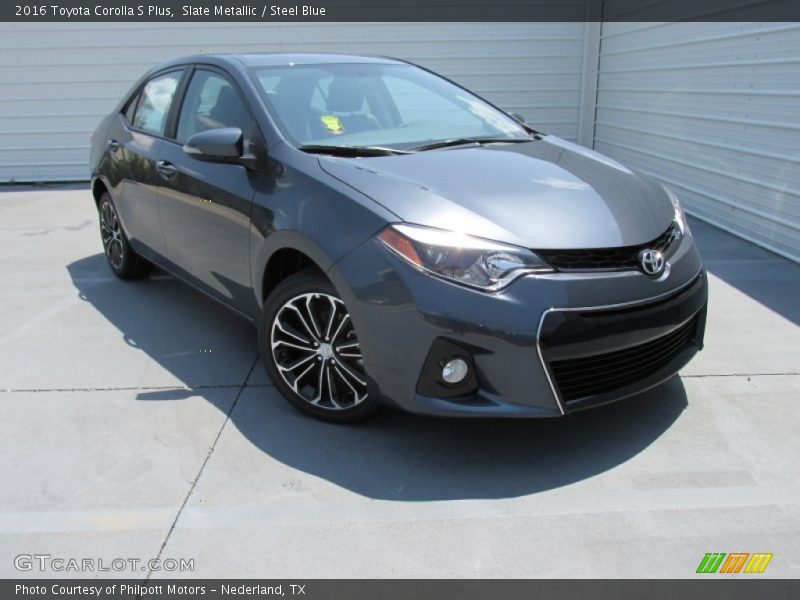 Slate Metallic / Steel Blue 2016 Toyota Corolla S Plus