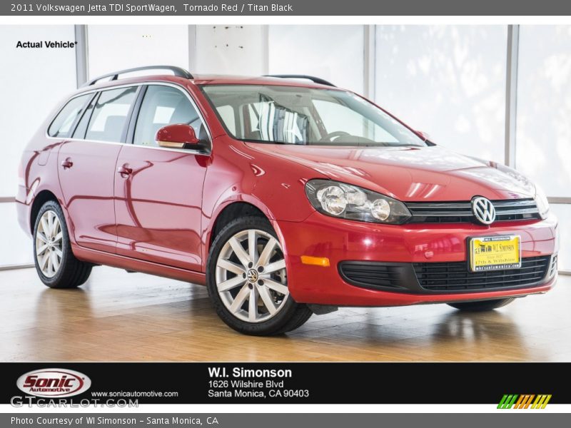 Tornado Red / Titan Black 2011 Volkswagen Jetta TDI SportWagen