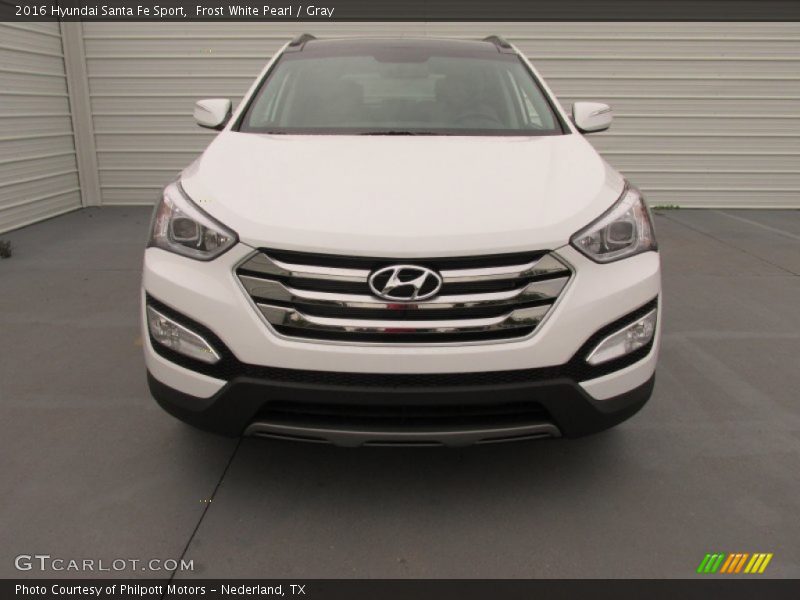 Frost White Pearl / Gray 2016 Hyundai Santa Fe Sport