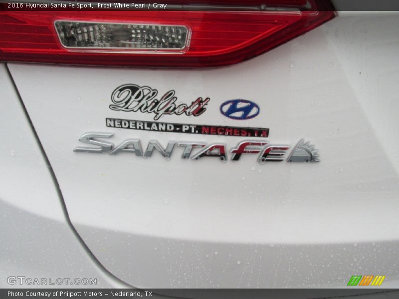 Frost White Pearl / Gray 2016 Hyundai Santa Fe Sport