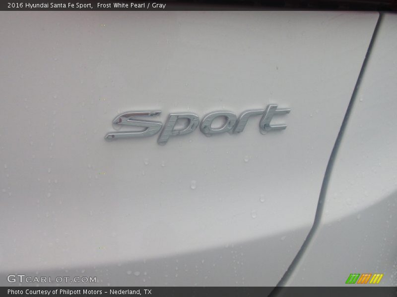 Frost White Pearl / Gray 2016 Hyundai Santa Fe Sport