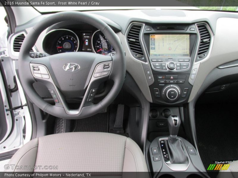 Frost White Pearl / Gray 2016 Hyundai Santa Fe Sport
