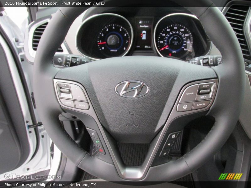 Frost White Pearl / Gray 2016 Hyundai Santa Fe Sport