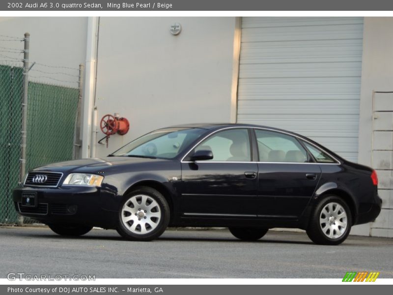 Ming Blue Pearl / Beige 2002 Audi A6 3.0 quattro Sedan