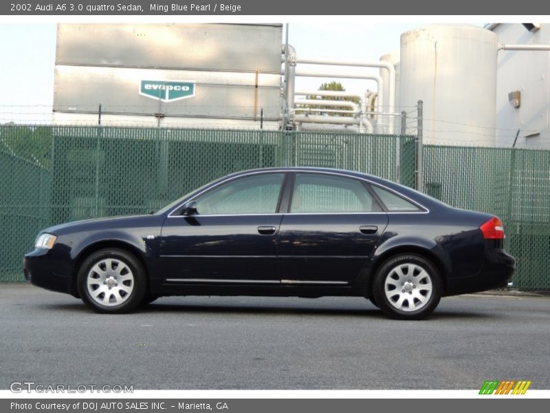 Ming Blue Pearl / Beige 2002 Audi A6 3.0 quattro Sedan