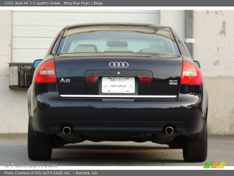 Ming Blue Pearl / Beige 2002 Audi A6 3.0 quattro Sedan