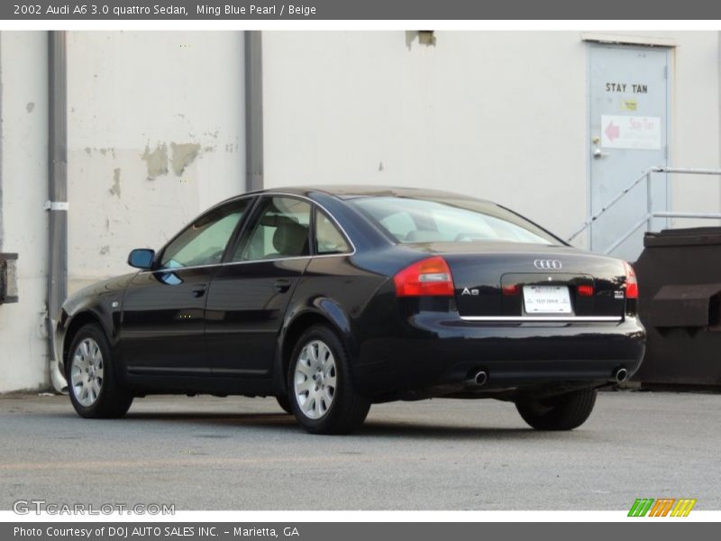 Ming Blue Pearl / Beige 2002 Audi A6 3.0 quattro Sedan