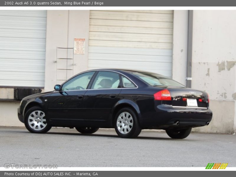 Ming Blue Pearl / Beige 2002 Audi A6 3.0 quattro Sedan