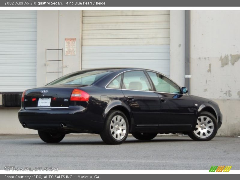 Ming Blue Pearl / Beige 2002 Audi A6 3.0 quattro Sedan