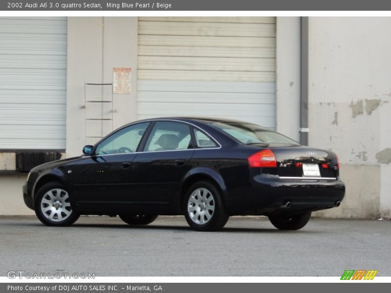 Ming Blue Pearl / Beige 2002 Audi A6 3.0 quattro Sedan