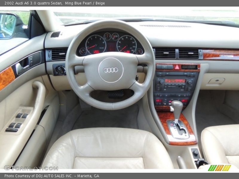 Ming Blue Pearl / Beige 2002 Audi A6 3.0 quattro Sedan