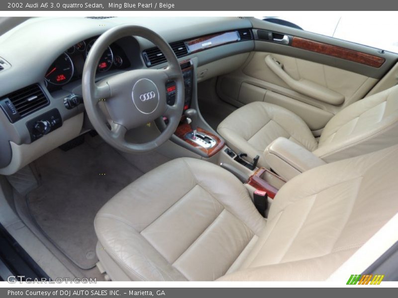 Ming Blue Pearl / Beige 2002 Audi A6 3.0 quattro Sedan
