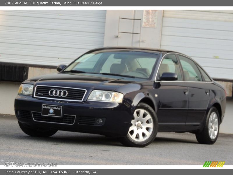 Ming Blue Pearl / Beige 2002 Audi A6 3.0 quattro Sedan