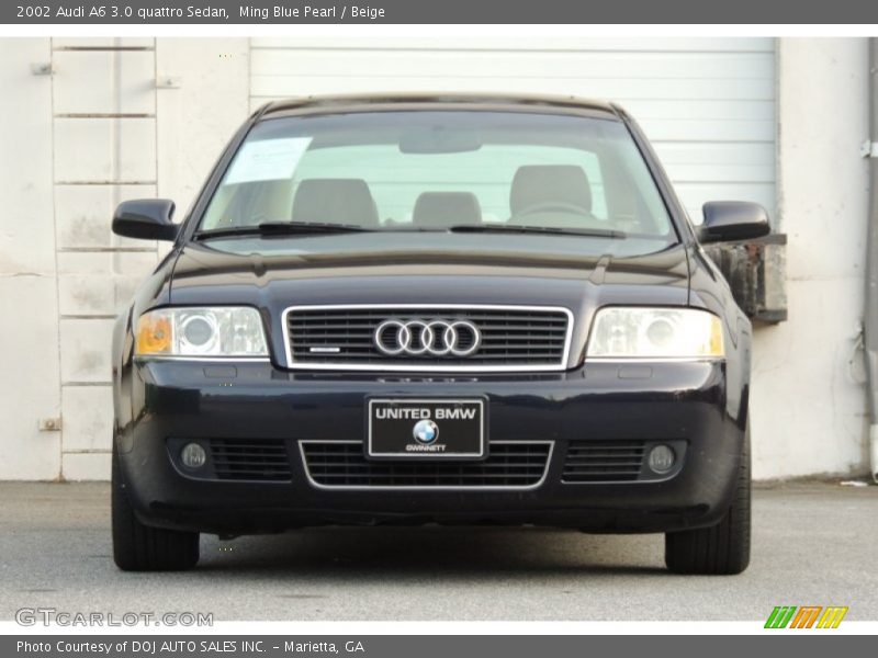 Ming Blue Pearl / Beige 2002 Audi A6 3.0 quattro Sedan