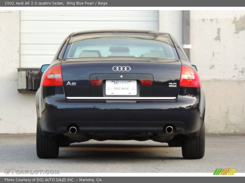 Ming Blue Pearl / Beige 2002 Audi A6 3.0 quattro Sedan