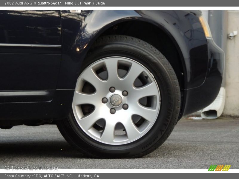 Ming Blue Pearl / Beige 2002 Audi A6 3.0 quattro Sedan