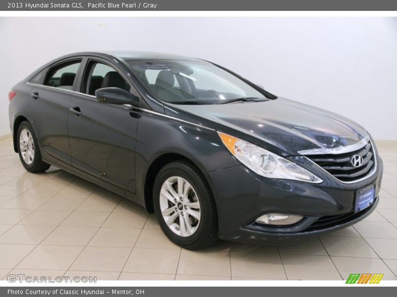 Pacific Blue Pearl / Gray 2013 Hyundai Sonata GLS