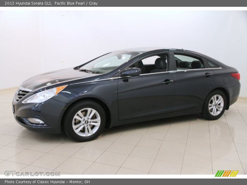 Pacific Blue Pearl / Gray 2013 Hyundai Sonata GLS