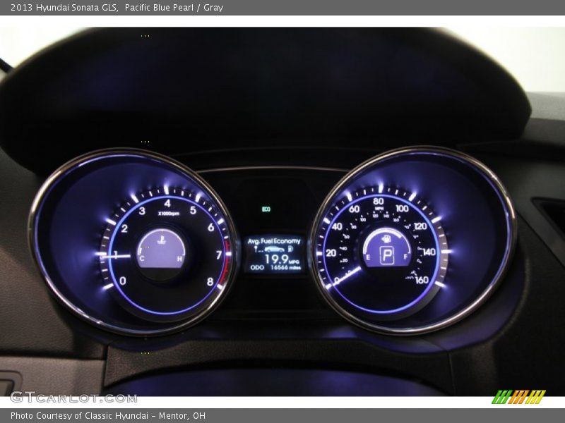 Pacific Blue Pearl / Gray 2013 Hyundai Sonata GLS