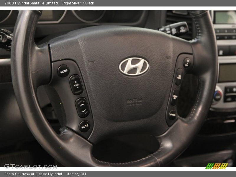 Bright Silver / Black 2008 Hyundai Santa Fe Limited