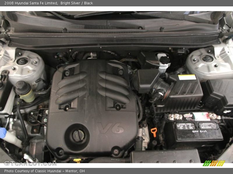 Bright Silver / Black 2008 Hyundai Santa Fe Limited