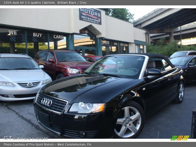 Brilliant Black / Grey 2004 Audi A4 3.0 quattro Cabriolet