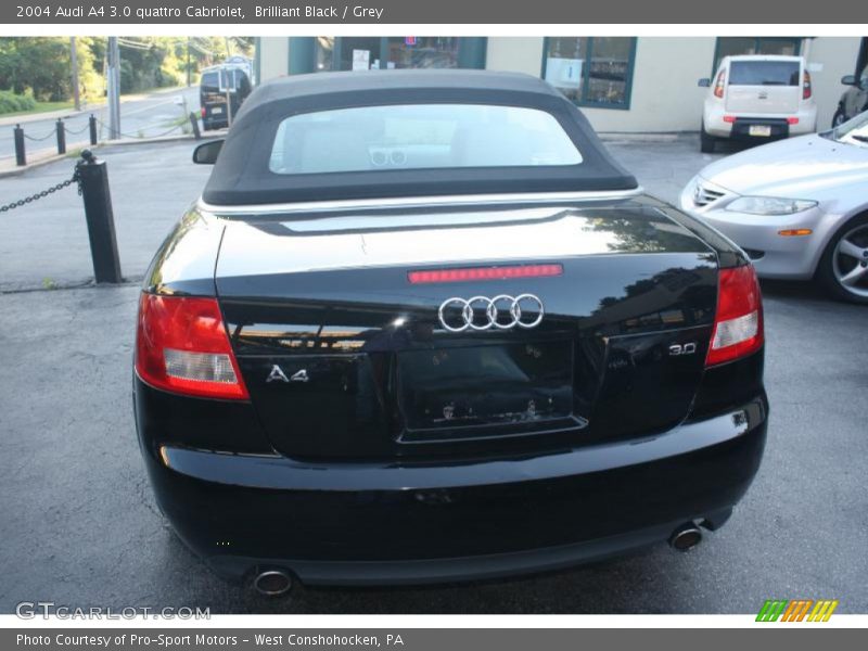 Brilliant Black / Grey 2004 Audi A4 3.0 quattro Cabriolet