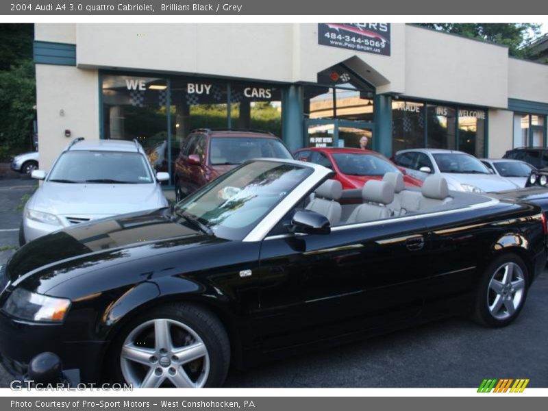 Brilliant Black / Grey 2004 Audi A4 3.0 quattro Cabriolet