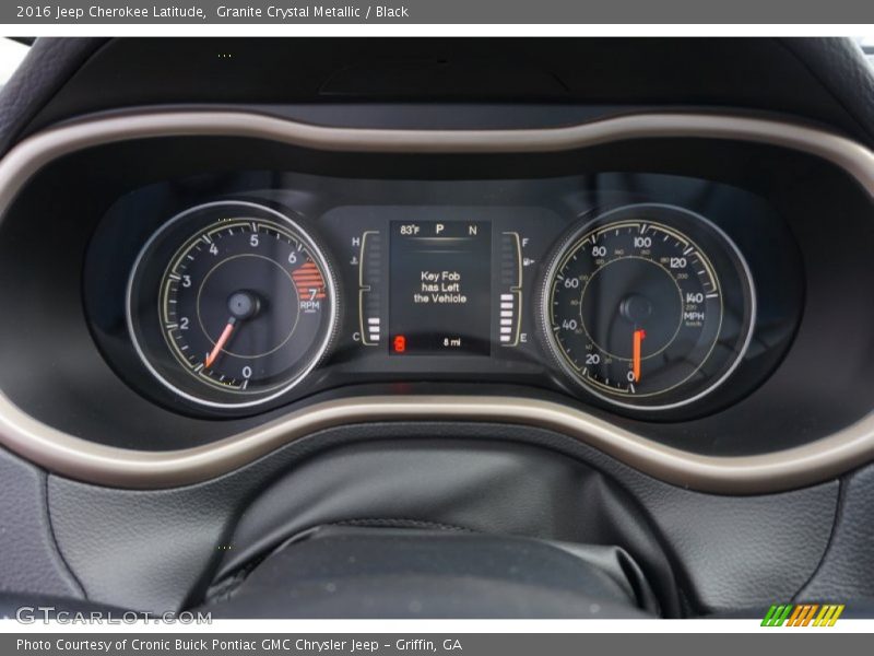 Granite Crystal Metallic / Black 2016 Jeep Cherokee Latitude
