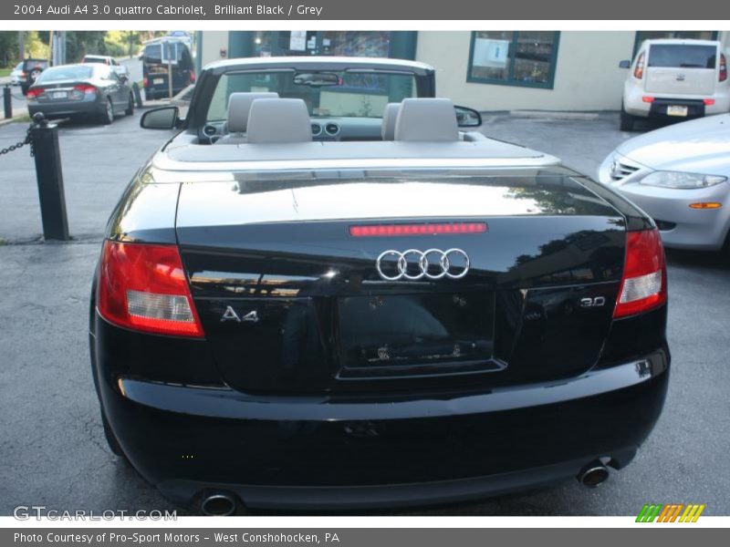 Brilliant Black / Grey 2004 Audi A4 3.0 quattro Cabriolet