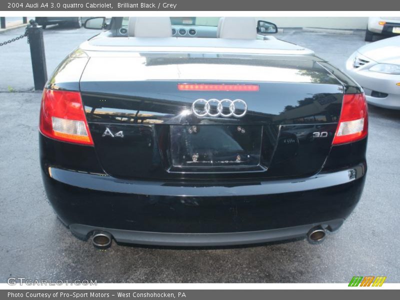 Brilliant Black / Grey 2004 Audi A4 3.0 quattro Cabriolet